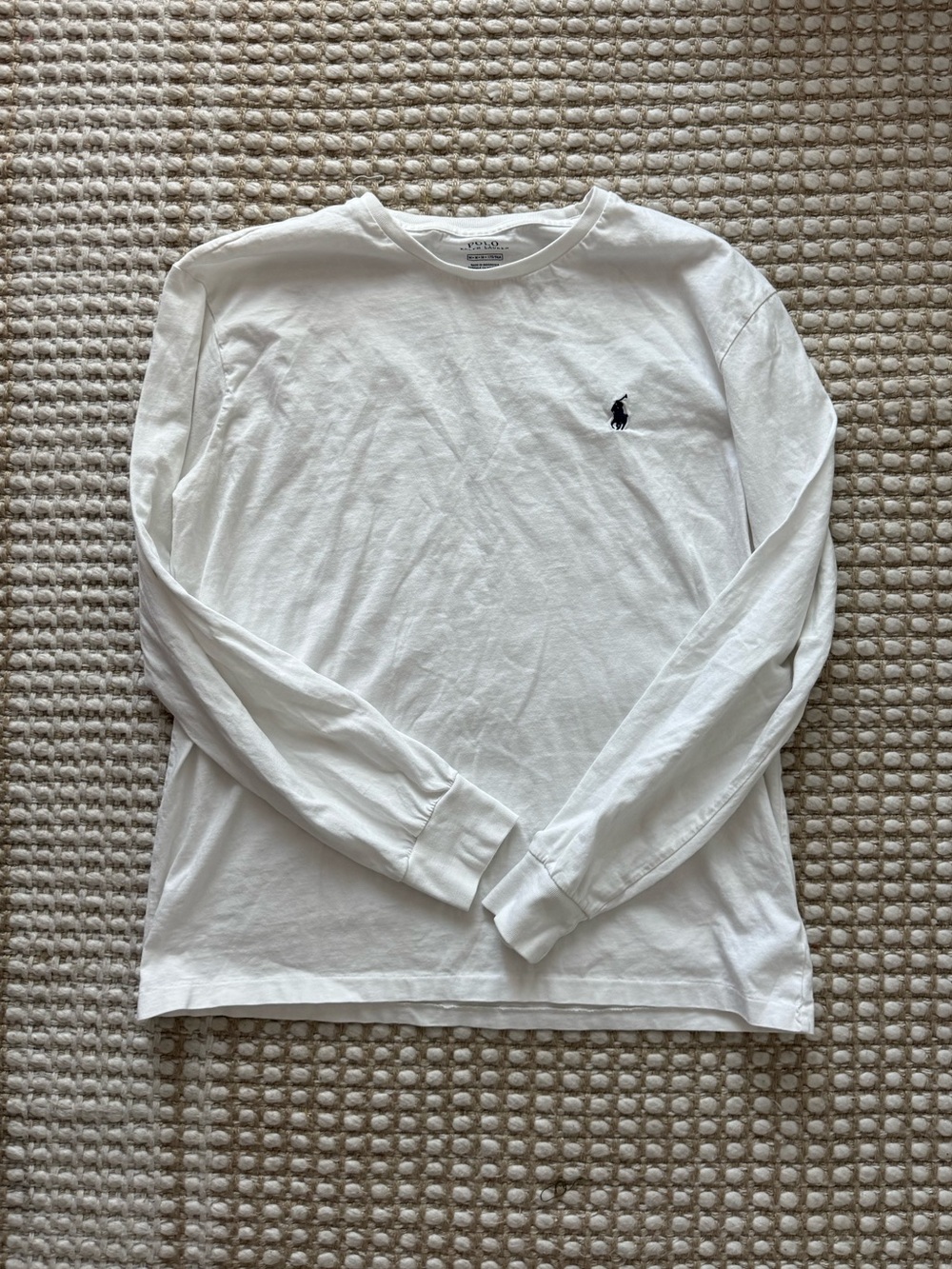 Polo by Ralph Lauren White Long-Sleeve Crewneck Tee with Navy Pony